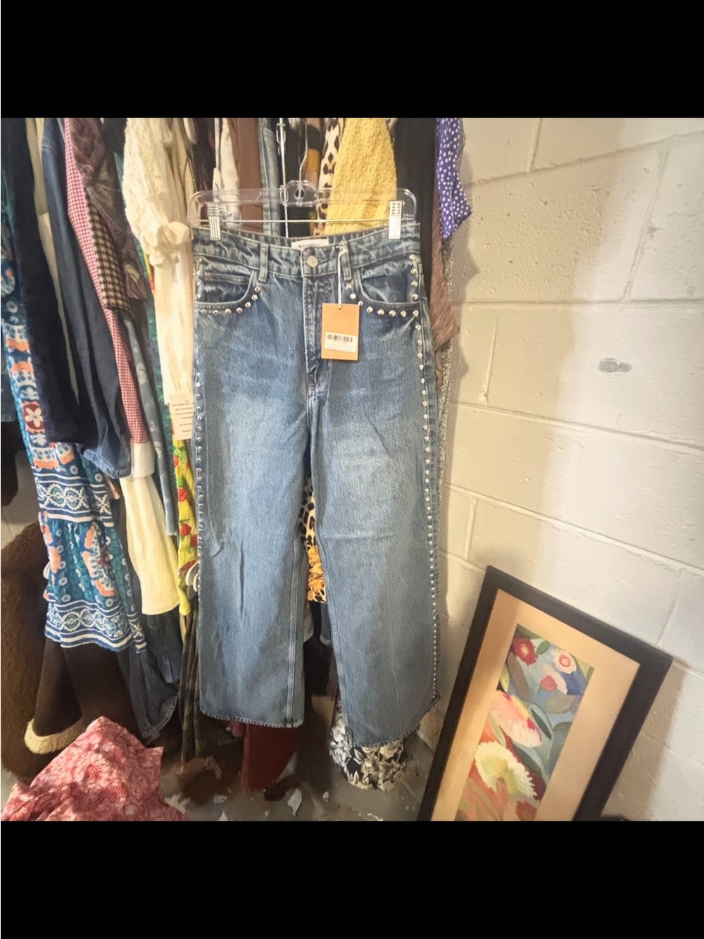 Reformation Cary studded Jean NWT